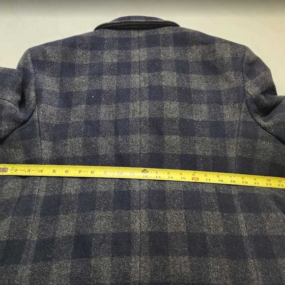 NEW MENS 46R J CREW LUDLOW TOPCOAT IN NAVY GREY PLAID WOOL BLEND TOP COAT - Picture 11 of 16